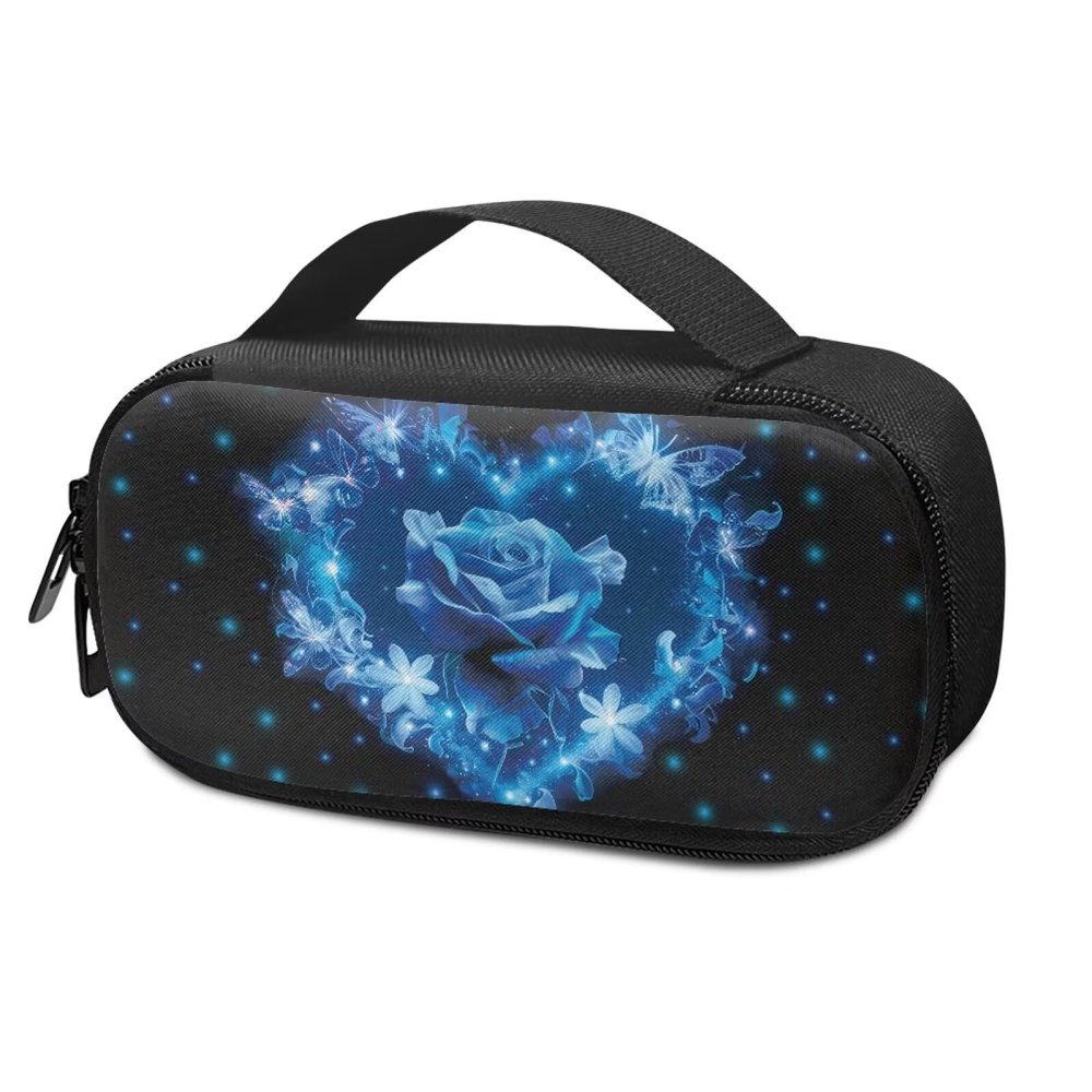 Goronwyfloyd Blue Rose Insulin Cooler Travel Case Diabetic Carrying Cooling Bag for Insulin Pen and Diabetic Supplies Dustproof and Protective