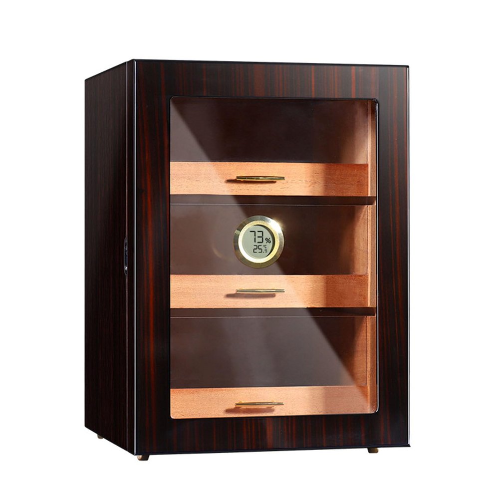 Cigar Humidor, Cedar Lining And Dividers Humidor With Hygrometer And Humidifiers, Gloss Piano Finish, Cigar Accessories, Cigar Gifts For Men, Holds 100 Cigars