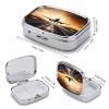 Backpack Airplane Pill Box 2 Compartment Medicine Organizer Portable Pill Container Square Pill Holder for Pocket Travel Pill Case for Purse view 2