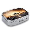 Backpack Airplane Pill Box 2 Compartment Medicine Organizer Portable Pill Container Square Pill Holder for Pocket Travel Pill Case for Purse view 3