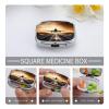 Backpack Airplane Pill Box 2 Compartment Medicine Organizer Portable Pill Container Square Pill Holder for Pocket Travel Pill Case for Purse view 4