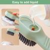 2 in 1 Multifunction Cleaning Brush,Liquid Filled Laundry Brush,Cleaning Brush with Soap Dispenser,for Washing Clothes Shoes Suitable for Home Cleaning (Green) view 3