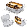 Airplane in The Evening Light Pill Box 2 Compartment Medicine Organizer Portable Pill Container Square Pill Holder for Pocket Travel Pill Case for Purse view 2
