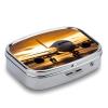 Airplane in The Evening Light Pill Box 2 Compartment Medicine Organizer Portable Pill Container Square Pill Holder for Pocket Travel Pill Case for Purse view 3