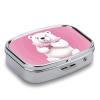 Polar Bear Pill Box 2 Compartment Medicine Organizer Portable Pill Container Square Pill Holder for Pocket Travel Pill Case for Purse view 3