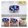 Beauty Butterfly Pill Box 2 Compartment Medicine Organizer Portable Pill Container Square Pill Holder for Pocket Travel Pill Case for Purse view 4