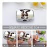 BTCOWZRV Baby Cow Pill Box 2 Compartment Medicine Organizer Portable Pill Container Square Pill Holder for Pocket Travel Pill Case for Purse, Style view 4