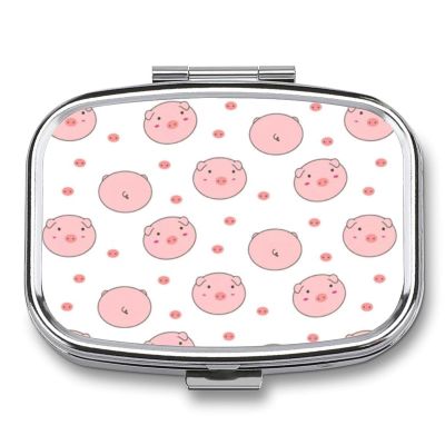 Angel Pill Box 2 Compartment Medicine Organizer Portable Pill Container Square Pill Holder for Pocket Travel Pill Case for Purse