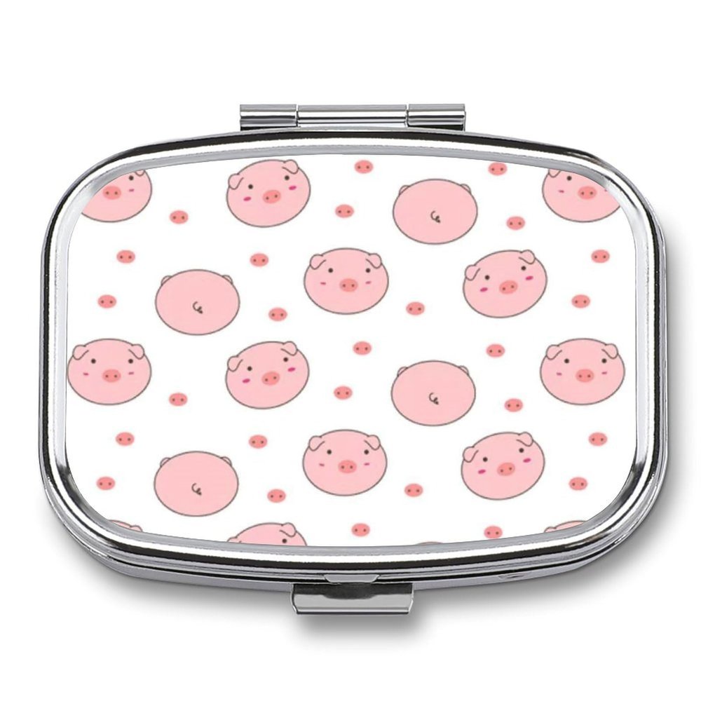 Angel Pill Box 2 Compartment Medicine Organizer Portable Pill Container Square Pill Holder for Pocket Travel Pill Case for Purse