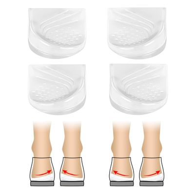 3 Layer Adjustable Orthopedic Heel Lift for Supination & Over-Pronation Correction Medial & Lateral Heel Wedge Inserts for Knee Pain, Bow Legs (Crystal-2-Layer, L: Women 8-12 | Men 7.5-14)