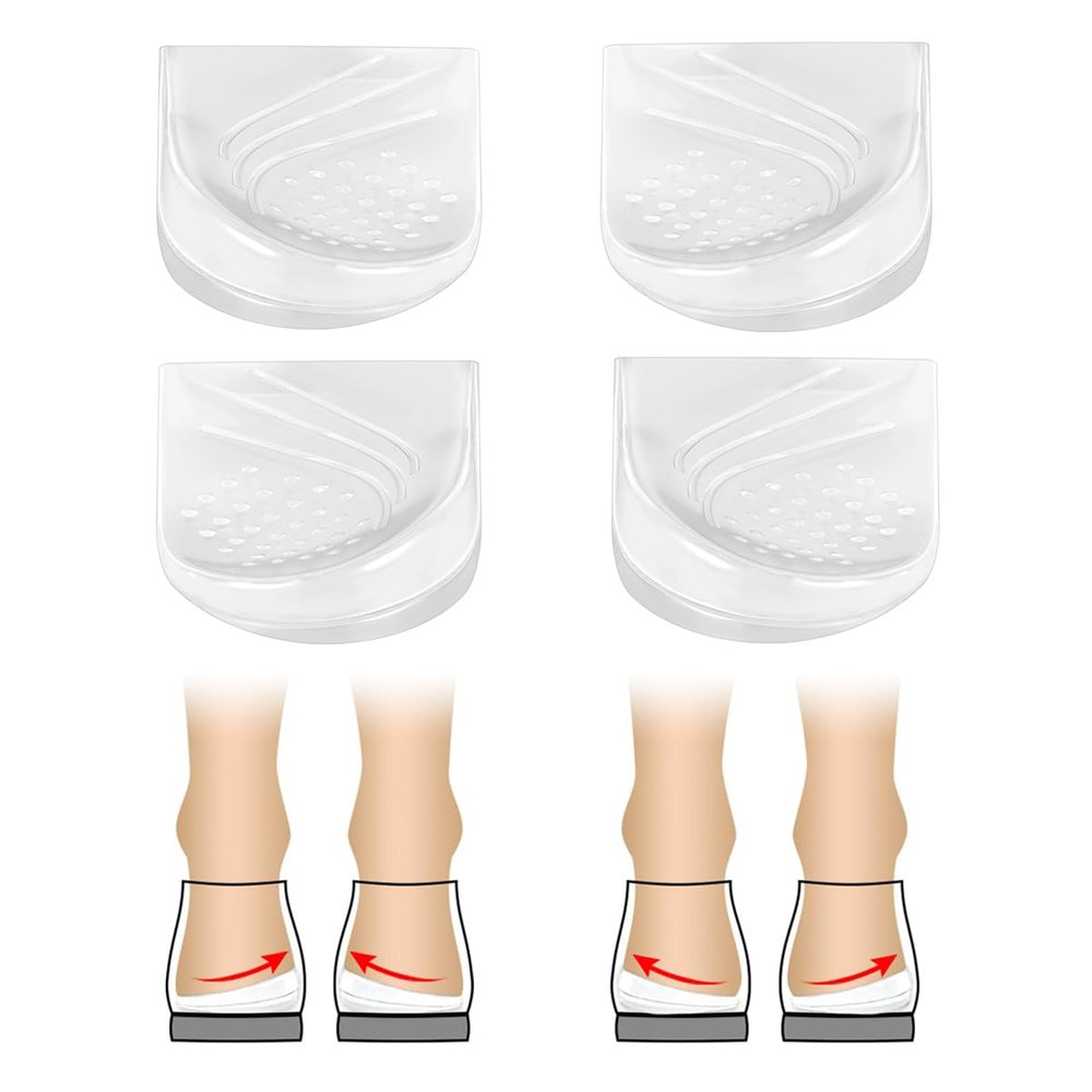 3 Layer Adjustable Orthopedic Heel Lift for Supination & Over-Pronation Correction Medial & Lateral Heel Wedge Inserts for Knee Pain, Bow Legs (Crystal-2-Layer, L: Women 8-12 | Men 7.5-14)