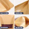 100PCS Custom Self-sealing Zip Paper Bags with Window, Personalized Reusable Kraft White Paper Pouch Bags for Food Packaging, Coffee Beans, Cookies, Small Business & Home Use (White Paper) view 2