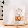 100PCS Custom Self-sealing Zip Paper Bags with Window, Personalized Reusable Kraft White Paper Pouch Bags for Food Packaging, Coffee Beans, Cookies, Small Business & Home Use (White Paper) view 3