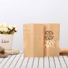 100PCS Custom Self-sealing Zip Paper Bags with Window, Personalized Reusable Kraft White Paper Pouch Bags for Food Packaging, Coffee Beans, Cookies, Small Business & Home Use (White Paper) view 4