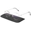 prtcslwd Round rimless reading glasses super light titanium alloy Reader for men and women (silver, 3, x) view 1