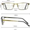 NineLife Basics Yiffany Intellireaders, Titanium Progressive Far and Near Dual-Use Reading Glasses, Multifocus Reading Glasses for Men Women (1x,Black) view 3