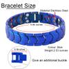 KYOSI 3X Mens Magnetic Bracelet Three rows Energy Stainless Steel Blue Bracelets for Men Magnet Link Jewelry Fathers Day Gift (Blue, 8.66 inches) view 2