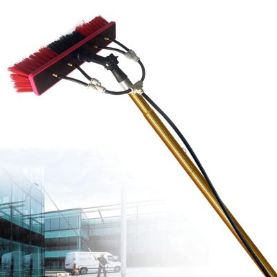 TREEYX Cleaning Brush Window Cleaning Brush, Cleaning Pole Water Fed Telescopic Brush Extendable Cleaner Conservatory (Clear 12FT)