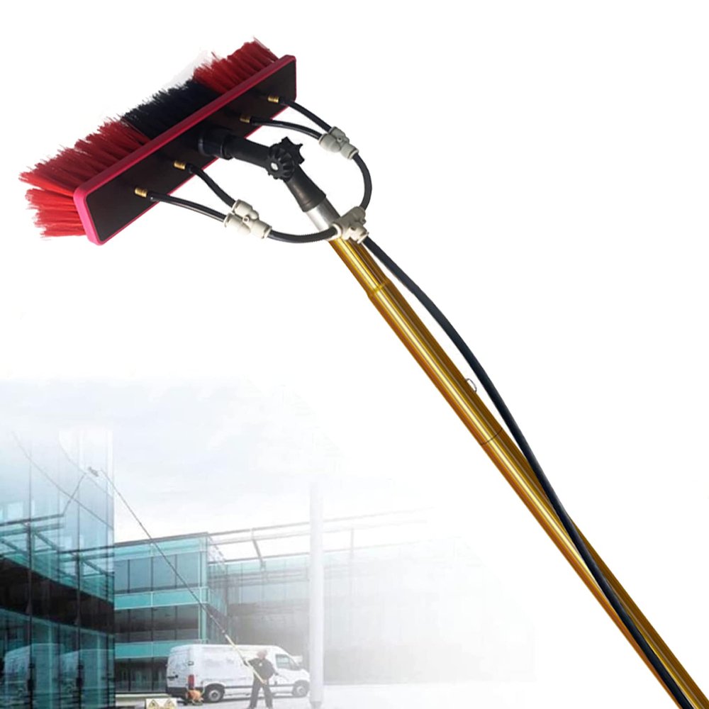 TREEYX Cleaning Brush Window Cleaning Brush, Cleaning Pole Water Fed Telescopic Brush Extendable Cleaner Conservatory (Clear 12FT)