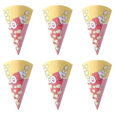 Hohota 50/100pcs Cone Shape Popcorn Paper Bags With Tapered Tips Multifunction Paper Treat Bags Popcorn Bags(50pcs)