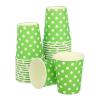 uxcell Disposable Paper Cups, 50 Pack 9 OZ Party Decorative Cups for Coffee,Tea,Milk, Suitable for Party, Picnic,Travel and Event (Green Polka Dots) view 1