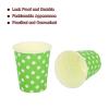 uxcell Disposable Paper Cups, 50 Pack 9 OZ Party Decorative Cups for Coffee,Tea,Milk, Suitable for Party, Picnic,Travel and Event (Green Polka Dots) view 3