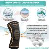 INDEEMAX Copper Knee Brace for Women Men 2 Pack, Knee Compression Sleeve for Knee Pain, Arthritis, Running,Sports and Recovery Support, L view 3