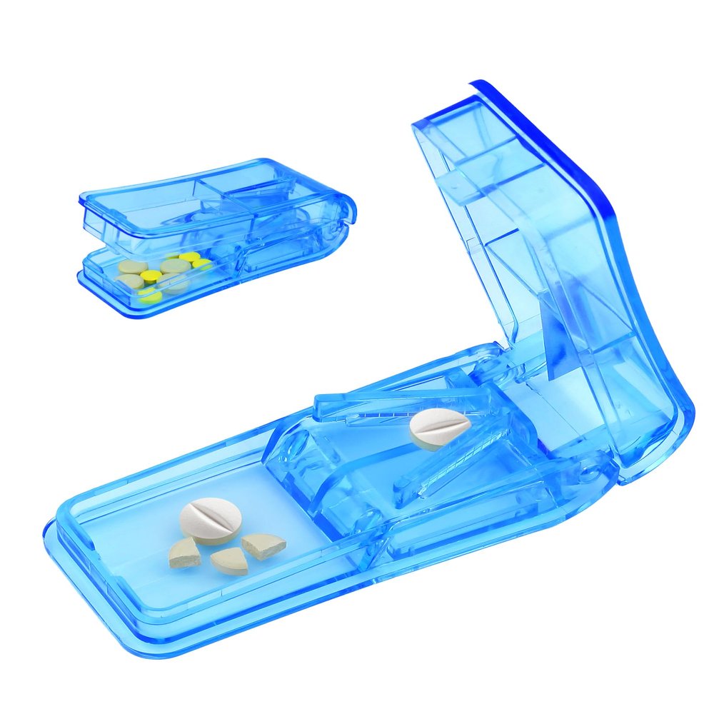 Pill Cutter Splitter for Small and Tiny Pills Best Pill Cutter Splitter 1/4 Vitamins Pill Splitter Cuts with Shield Medicine Tablet Cutter Doubles as a Pill Organizer
