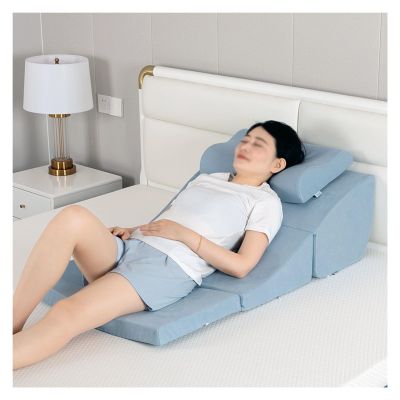 AMUFJJ 40" Extra Long Wedge Pillow, Folding Pillow Wedges for Acid Reflux/Sleep Apnea/Post Surgery, Wider Memory Foam Bed Wedge for Seniors/Pregnant/Adults