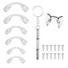 6 Pcs Nose Bridge for Glasses Eyeglasses Nose Pads U Shaped Glasses Bridge Strap Saddle Bridge Silicone Anti-Slip Replacement Nosepad with Screwdriver Screw-in Eyeglasses Nose Piece for Glasses Repair view 1