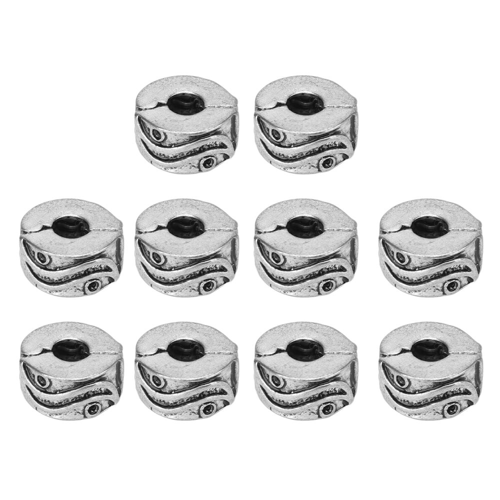 10Pcs Clip Lock Beads, Alloy Clip Lock Bead Charms, Clip Spacer Charm for Bracelets, Hand Made Jewelry (Style 2)