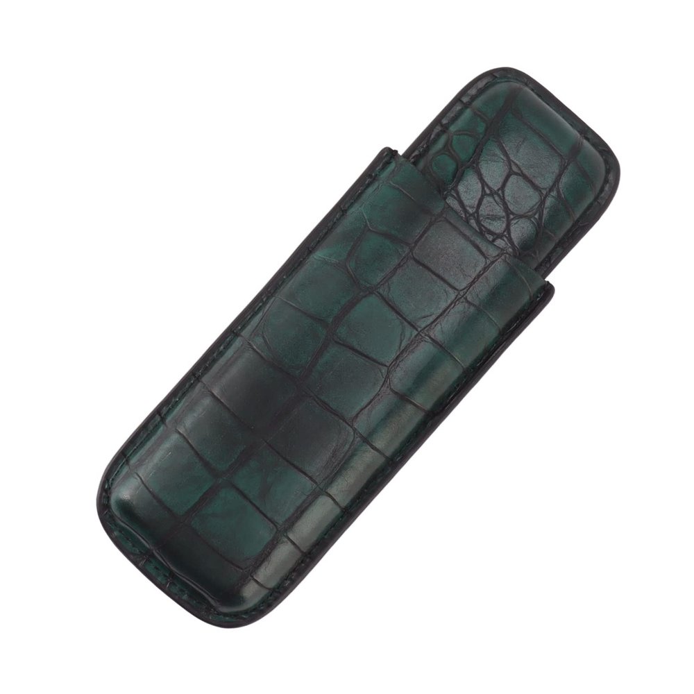 2 Finger Cigar Case Waterproof Portable Faux Leather Cigar Case Men Office Business
