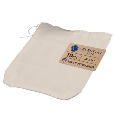 Celestial Gifts Hand Sewn Bags - Ivory 100% Cotton - 18" x 16" - (10 Count)