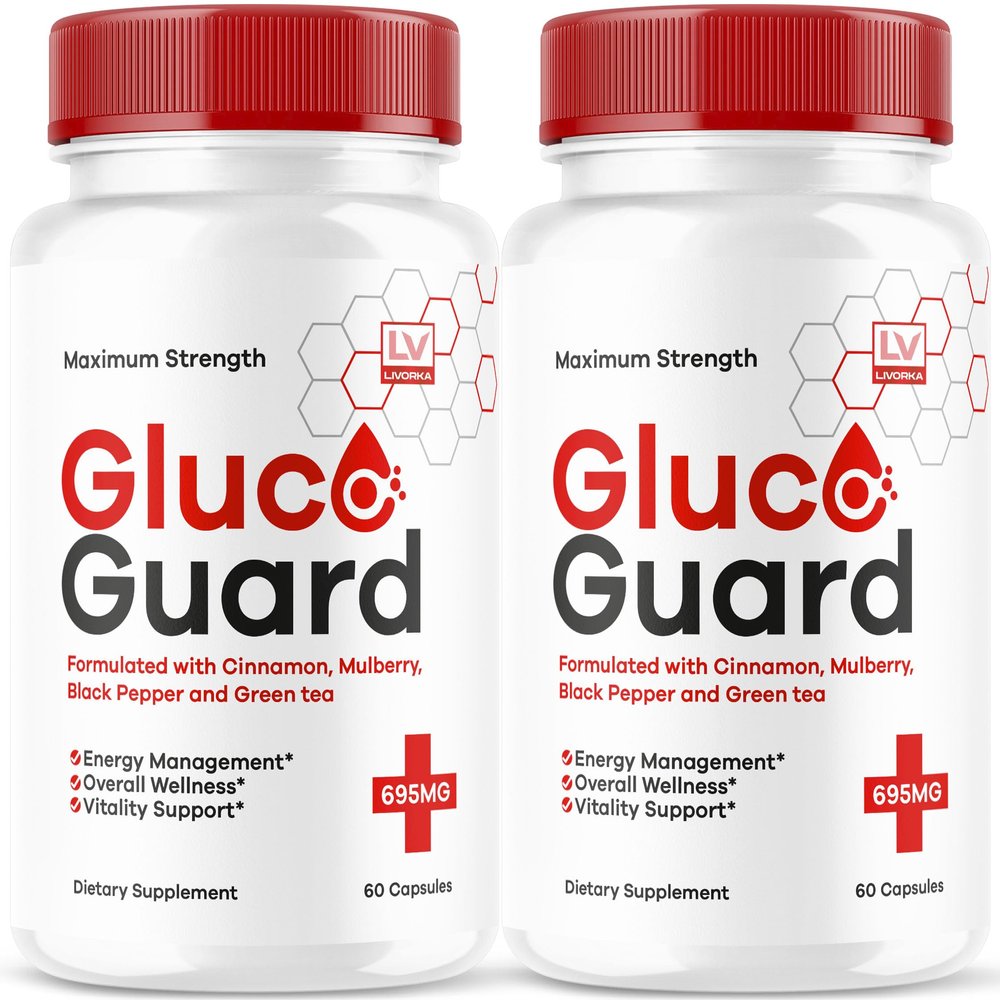 (2 Pack) GlucoGuard Capsules - Official GlucoGuard Advanced Blood Support Formula, Natural GlucoGuard Pills Maximum Strength, Health & Wellness Vitamin Supplement, 60 Capsules for 2 Months