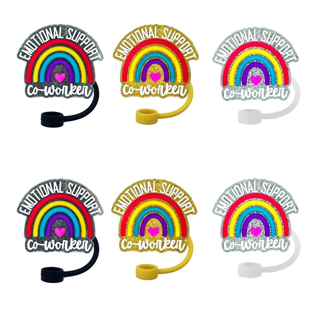 12pcs Bling Glitter Rainbow Reusable Food Grade Silicone Straw Sleeve Caps, Suitable for Party Favor Bags,Friends Gathering Stationery Birthday Party Favor, Dustproof Soft Straw Covers for 10mm Straws