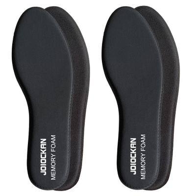 2 Pairs Memory Foam Insoles,Cushion Shoe Insoles Shock Absorbing for Foot Pain Relief,Shoe Insoles,Comfortable Inner Insoles for Men Women Relieves (Black, Women US 13/Men US 11)