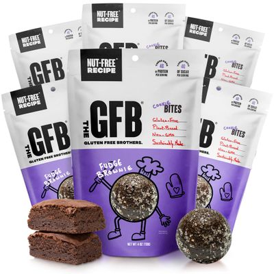 The GFB Fudge Brownie Cookie Protein Bites - Allergen Friendly & Nut Free - Gluten Free, Plant Based, Non GMO, Sustainably Made Ridiculously Tasty, Healthy, Protein Energy Balls, 4 oz (6 Count)