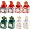 SOFPLATE 12Pcs 4 Styles House Gift Box Christmas Favor Boxes Small Red Green White Paper Box Holiday Goodie Wrapping Boxes for Packaging Present Candy Cookie Cupcake Birthday Party Favor Supplies view 1