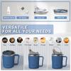 HOSUKU Spill-Proof Cup for Elderly, 13.5oz Stainless Steel Sippy Cup with Straw, Ideal for Seniors and Adults, Great for Water, Milk, and Soup (Blue), Health & Household Supplies view 2