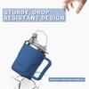 HOSUKU Spill-Proof Cup for Elderly, 13.5oz Stainless Steel Sippy Cup with Straw, Ideal for Seniors and Adults, Great for Water, Milk, and Soup (Blue), Health & Household Supplies view 4