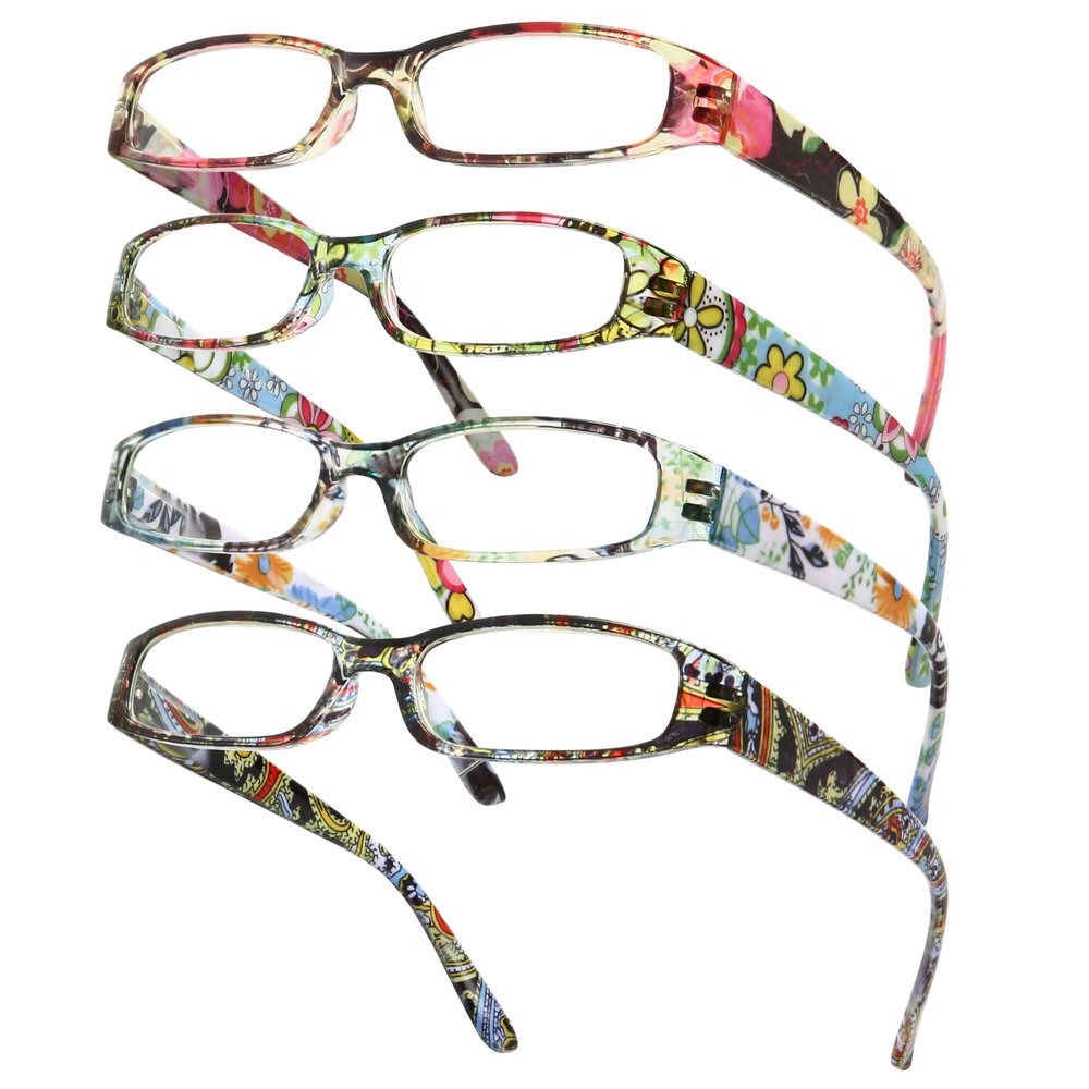 Gaoye 0.0 Readers for Women, Blue Light Blocking Reading Glasses, Stylish Reading Glasses for Women in 4 Patterns
