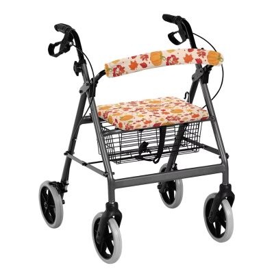 Luarisgur Walker Seat Covers for Ladies Thanksgiving Walker Accessories Walkers Pumpkin Fall Leaves Walkers for Seniors with Seat Covers Gifts Printed Rollator Walker Seat and Backrest Covers