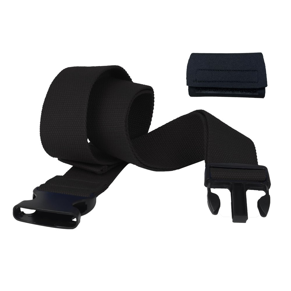 Homymusy 60 Inch Adjustable Gait Belts for Seniors - Comfortable Buckle Protect Cover Keep Belt Buckle Reaching the Waist,Supports up to 350 lbs(Black, 60INCH Quick Release Buckle)