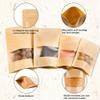 EIOFG Packaging 100PCS Kraft Paper Bags with Window(3.6" X 5.5"), Resealable Paper Bags for Food Storage, Stand Up Treat Bag Reusable for Candy, Cookie, Heat Seal Paper Bag for Small Business view 3