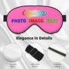 Custom Eye Masks for Sleep with Photo Image Picture Text Logo Adult Women Men Adjustable Elastic Strap Personalized Sleep Masks Cute Funny Customized Travel Sleep Mask Soft Pink view 4