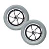 10 Inch Caster Solid Rubber Tires Wheels Replacement Electric Wheelchair Wheels Trolley Caster Wheel Replacement Aluminum Alloy Wheels 2 Pieces(Gray) view 1