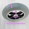 10 Inch Caster Solid Rubber Tires Wheels Replacement Electric Wheelchair Wheels Trolley Caster Wheel Replacement Aluminum Alloy Wheels 2 Pieces(Gray) view 2