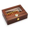 Bald Eagle Cigar Humidor Box, Glass Top Cedar Case with Humidifier Hygrometer, Handmade Desktop Box Holds 15-20 Cigars view 1
