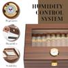Bald Eagle Cigar Humidor Box, Glass Top Cedar Case with Humidifier Hygrometer, Handmade Desktop Box Holds 15-20 Cigars view 3
