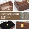 Bald Eagle Cigar Humidor Box, Glass Top Cedar Case with Humidifier Hygrometer, Handmade Desktop Box Holds 15-20 Cigars view 4